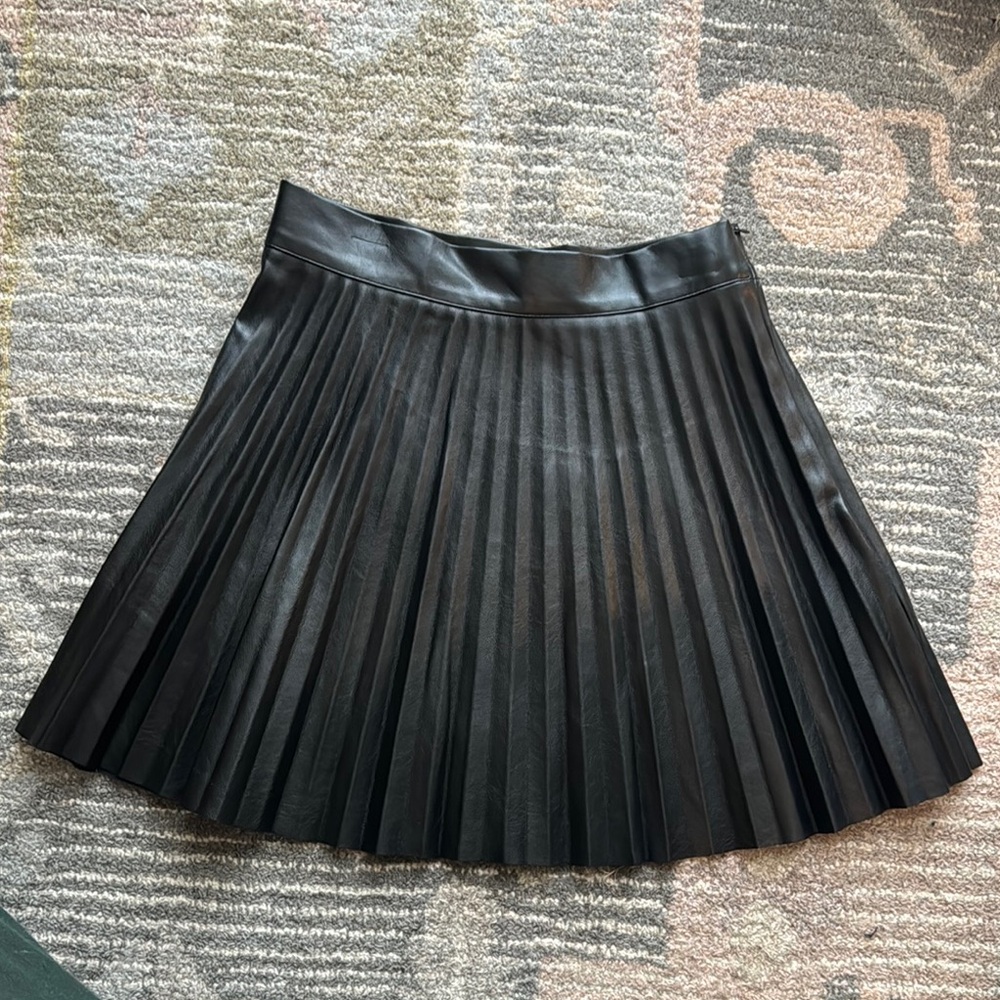 Lulu's Black Mini A-Line Pleated Skirt for Night Out